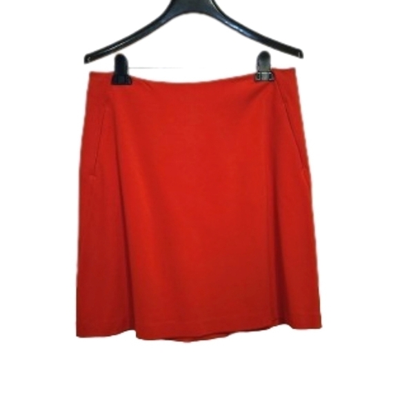 CAbi Exposed Zipper A Line Career Skirt Red Orange 10 - Picture 1 of 9